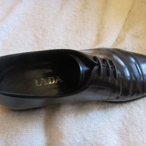 Prada Spazzolato Cap Toe Derby (M Black) Size 9.5 - Picture 9 of 12